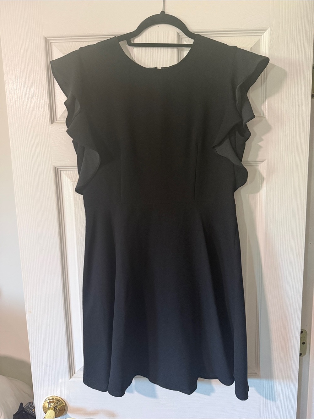 Who What Wear Black Ruffle Sleeve Mini Dress